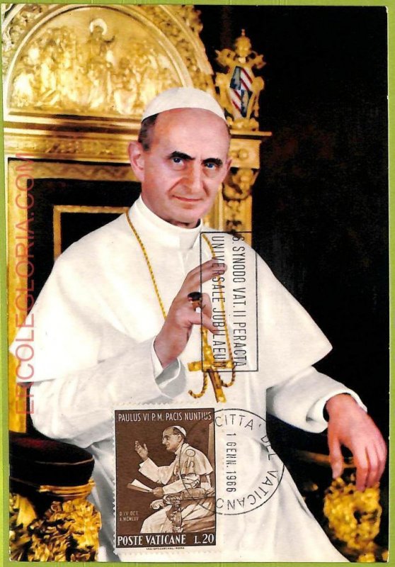 ad3282 - VATICAN - Postal History - MAXIMUM CARD - 1966 - RELIGION, Pope