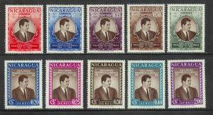 Nicaragua Scott 783-87,C387-91 Unused VLHOG - 1957 President Luis A Somoza