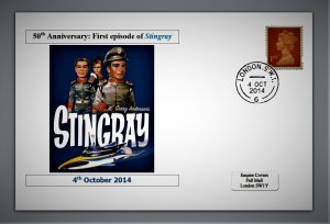 GB 2014 anniv1st episode of Stingray postal card animation children tv #1