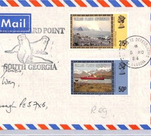 Falklands Deps SOUTH GEORGIA Cover King Edward Point 1984 *SEALS* CACHET ZT79