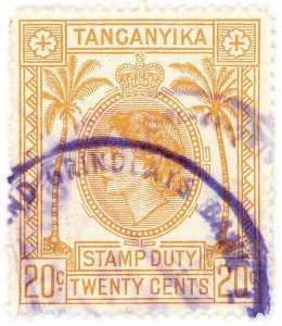 (I.B) KUT Revenue : Tanganyika Stamp Duty 20c