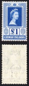 Cayman Is SG161a One pound Blue U/M Cat 50 pounds