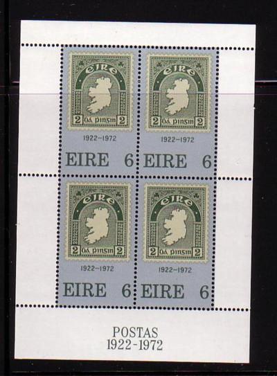 Ireland Sc 326a 1972 50th Anniversary stamp stamp sheet mint NH