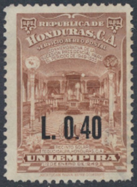Honduras    SC# C355 Used  gum remains    see details & scans