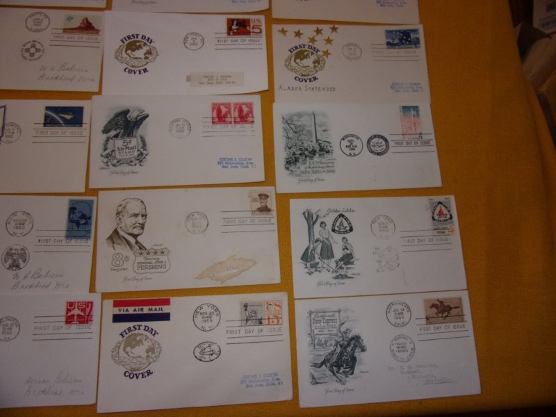 US FDC COLLECTION, ALL W/CACHET,