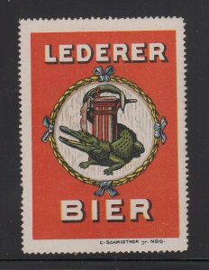 Germany - Lederer Beer Advertising Stamp, Crocodile - MH OG