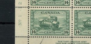 #259i HAIRLINES VARIETY pl blk VF MNH in margin only Cat $135 approx Canada mint