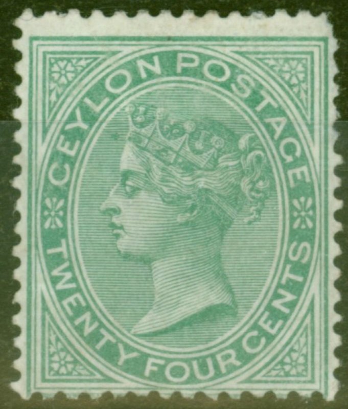 Ceylon 1872 24c Green SG127 Ave Mtd Mint