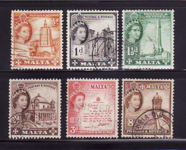 Malta 247-250, 252, 255 U Queen Elizabeth II