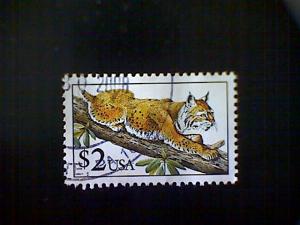 United States, Scott #2482, used(o), 1990, Bobcat, $2.00, multicolored