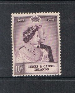 Turks & Caicos Islands 1948 Sc 93 Silver Weeding MNH