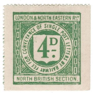 (I.B) London & North Eastern Railway (NBR section) : Letter Stamp 4d