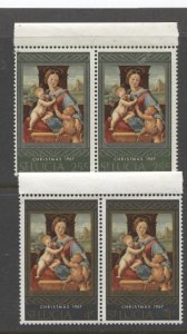 STAMP STATION PERTH St. Lucia #227-228 Christmas 1967 MNH Top Edge Pair Set of 2