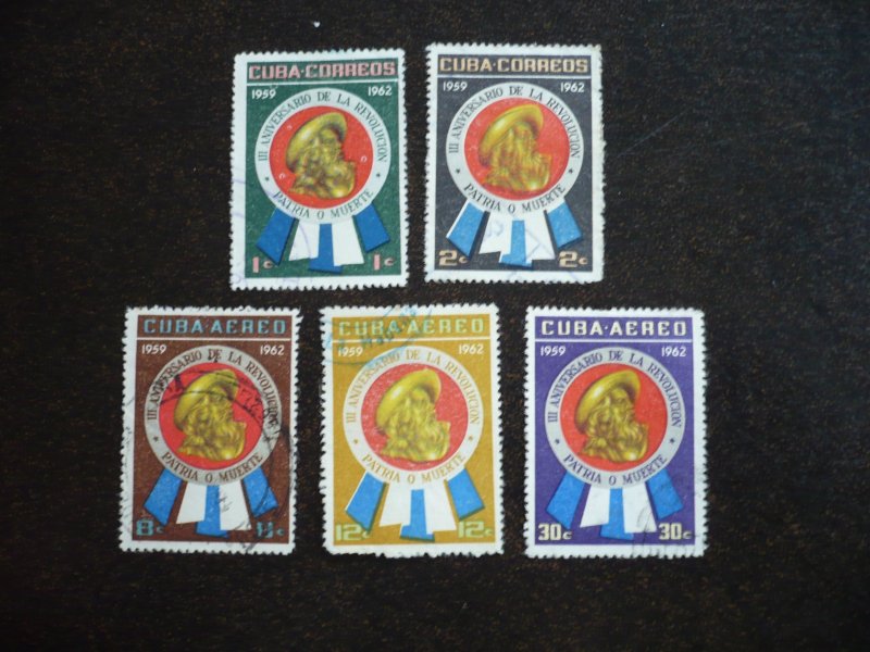 Stamps - Cuba - Scott# 701-702,C226-C228 - Used Set of 5 Stamps