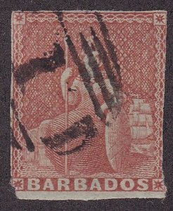 *KAPPYSSTAMPS - BRITISH COLONIES BARBADOS SCOTT 4  USED RETAIL $325.00