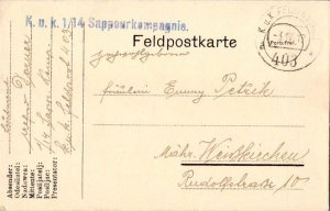 Austria Soldier's Free Mail 1917 K. und K. Feldpostamt 403 Feldpostcard to We...