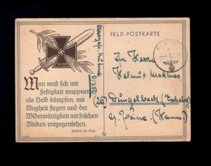 Germany Feldpost 1944 Mentions Russia Used Postcard Frederick the Great Quote H3