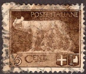 Italy 213 - Used - 5c She-wolf / Romulus / Remus (1929) (2)