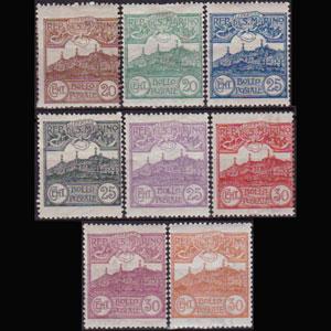 SAN MARINO 1921 - Scott# 51-8 Mt.Titano 20-30c LH