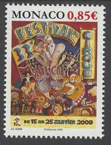 Monaco 2008 Circus Clown Animals VF MNH (2519)