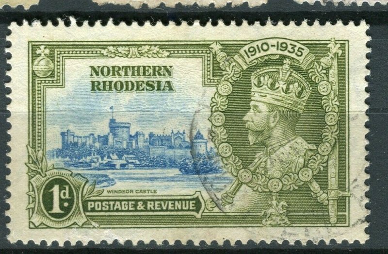 NORTHERN RHODESIA; 1935 early GV Jubilee issue fine used 1d. value