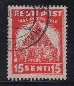 Estonia Sc 136 1936 15s St Brigitta Convent stamp used