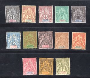 MOMEN: FRENCH COLONIES BENIN SC #20-32 1893 MINT OG H LOT #66007