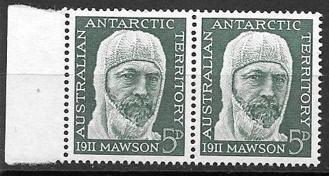 Australian Antarctic Territory Douglas Mawson 5d issue of 1961 Scott L7 MNH pair