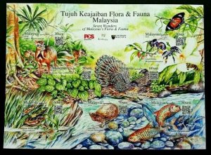 *FREE SHIP Malaysia 7 Wonders Flora Fauna 2016 Bee Insect Butterfly Sheetlet MNH