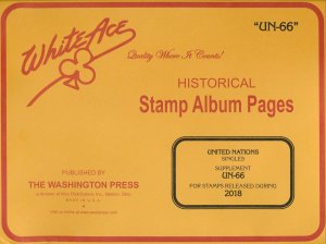 WHITE ACE 2018 United Nations Singles Stamp Album Supplement UN-66