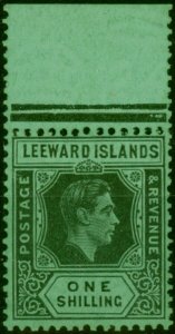 Leeward Islands 1938 1s Black-Emerald SG110 V.F MNH