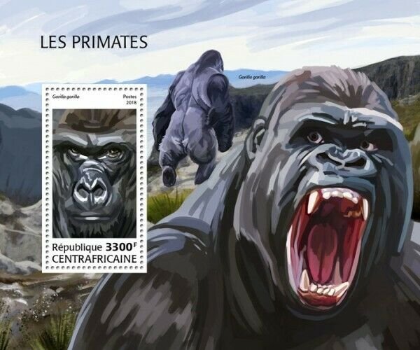 HERRICKSTAMP NEW ISSUES CENTRAL AFRICA Monkeys S/S