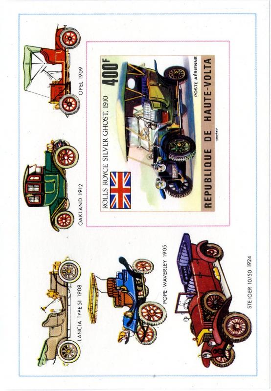 BURKINA FASO C208 S/S MNH IMPERF SCV $7.50 BIN $3.75 CARS