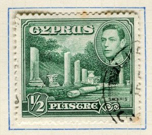 CYPRUS; 1938 early GVI pictorial issue fine used 1/2Pi. value