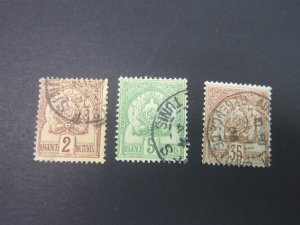 French Tunisia 1888 Sc 10,11,20 FU