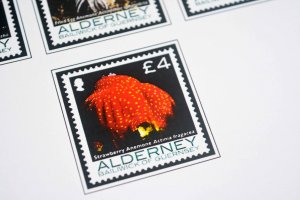 COLOR PRINTED GB ALDERNEY 1983-2020 STAMP ALBUM PAGES (89 illustrated pages)