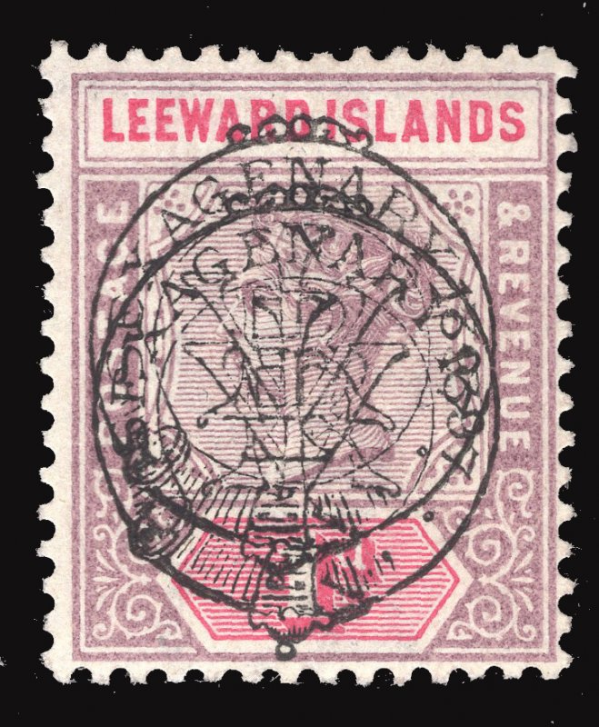 MOMEN: LEEWARD ISLANDS SG #10a 1897 DOUBLE OVPT MINT OG LH £1,000 LOT #66892*