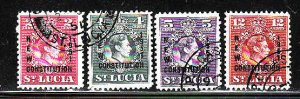 St Lucia-SC#152-5-used set-New Constitution-KGVI-1951-
