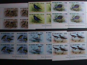 BARBUDA-COLORFUL BEAUTIFUL LOVELY BIRDS MNH IMPRINT BLOCK OF 4 VERY FINE