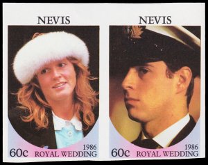 Nevis Scott 498 Imperf. Pair (1986) Mint NH VF C