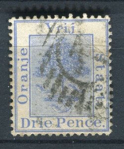 ORANGE FREE STATE; 1880s classic QV issue used 3d. value fair Postmark