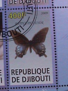 ​DJIBOUTI-2099 COLLECTIBLES-BEAUTIFUL CATS & LOVELY BUTTERFLIES-CTO S/S VF