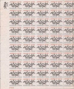 US Stamp - 1964 American Music - 50 Stamp Sheet - Scott #1252
