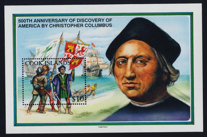 Cook Islands 1107A Christopher Columbus, Flags, Ships