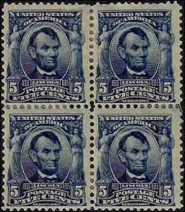 304 Mint,OG,HR... Block of 4... SCV $250.00