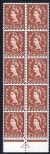 SG590 2d Light Red Brown 2nd Graphite U/M Marginal Block 10