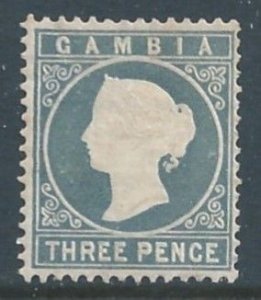 Gambia #16 Mint No Gum 3p Queen Victoria - Wmk. 2 Sdwys.