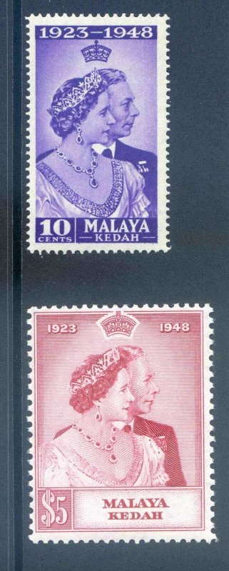 Malaya (Kedah) 1948 Silver Wedding SG70/1 Mounted Mint