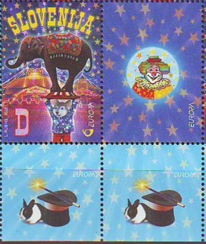 Slovenia 2002 ☀ Europa CEPT - Circus / Elephant with vignette ☀ MNH**
