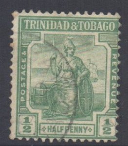 Trinidad Tobago Scott 12 - SG206, 1921 George V 1/2d used